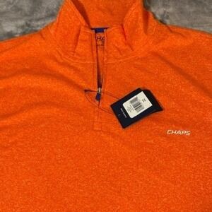 Chaps Sport Mens XXL Quarter Zip Pullover Heather Orange Long Sleeve NWT